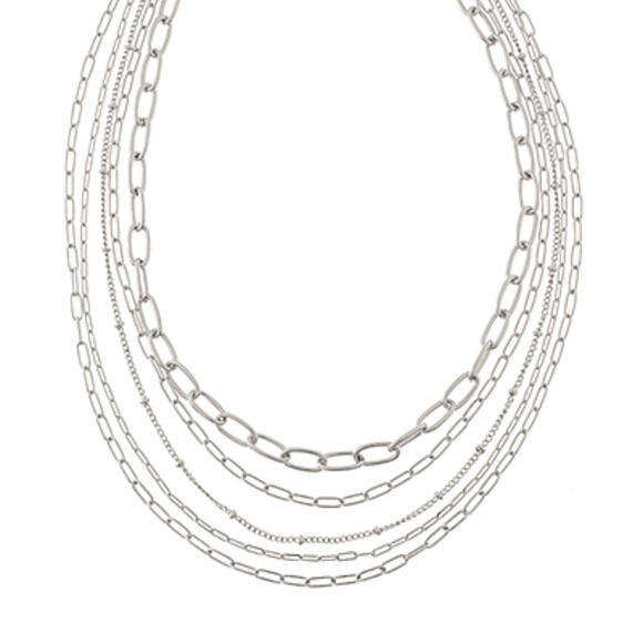 Multi Shape & Chain Necklace - Picture 3 of 4